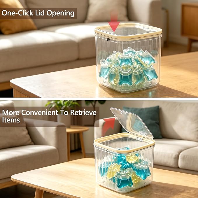 Coffee Pod Holder with Press-Top Lid, Space Saving - Image 6