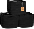 NaturalCozy Storage Cubes 9”x9”x7”Cotton Rope Woven Baskets by NaturalCozy