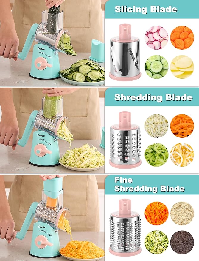 Geedel Rotary Cheese Grater Cheese Shredder - Image 4