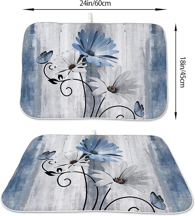 Floral Dish Drying Mat 18x24 Inches - Image 2