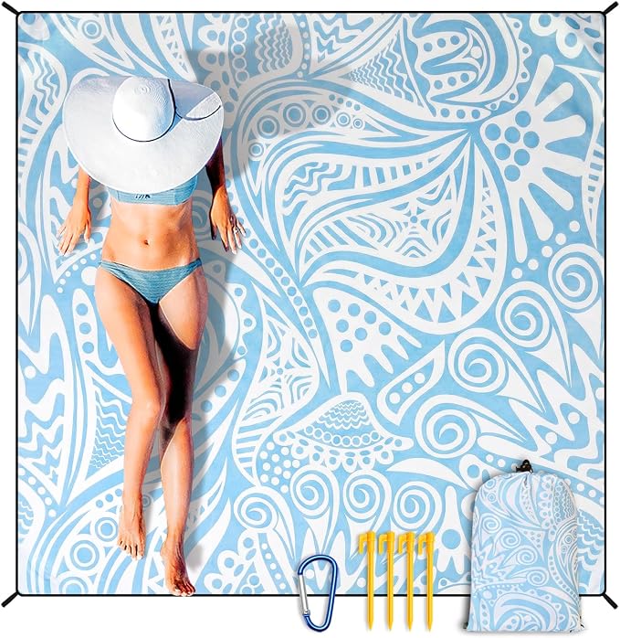 HIHOHO Beach Blanket Waterproof Sandproof Extra Large Beach Mat 79" X by HIHOHO