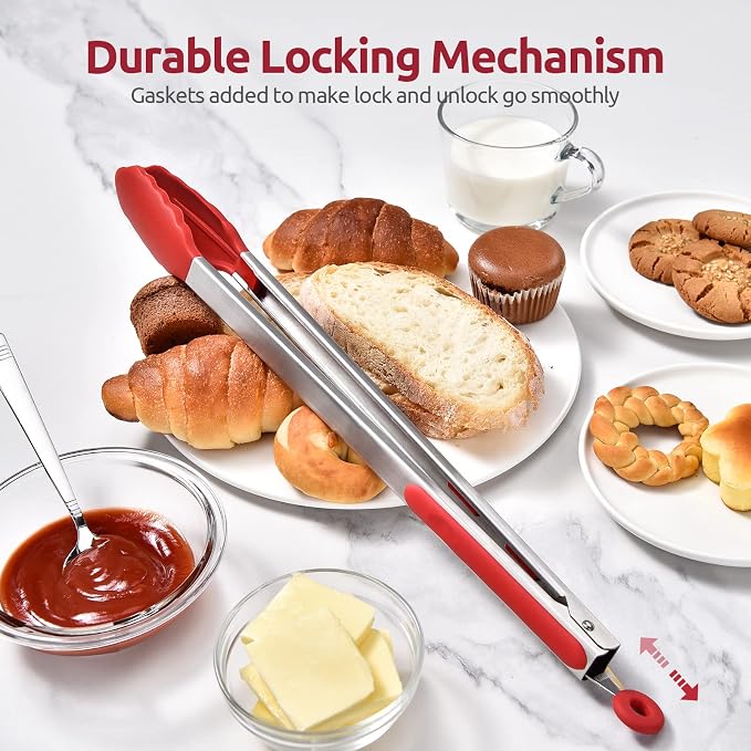 600ºF Heat Resistant Kitchen Tongs: U-Taste 16 inch Extra Long Large Silicone - Image 7