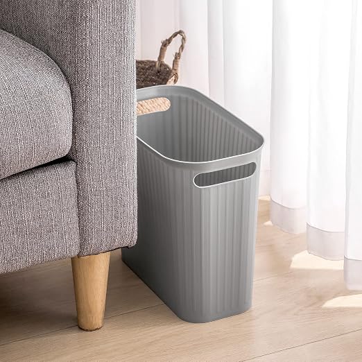 rejomiik Small Trash Can, 3.5 Gallon Garbage Can, Slim Waste Basket, Plastic - Image 7
