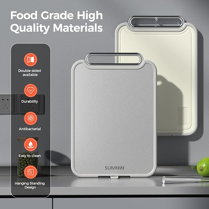 Sumzzz 2-in-1 Stainless Steel Cutting Board, Double-Sided - Image 3