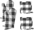Native Fab Buffalo Plaid Check Oven Mitts and Pot Holders Set of 4, 100% Cotton by NativeFab