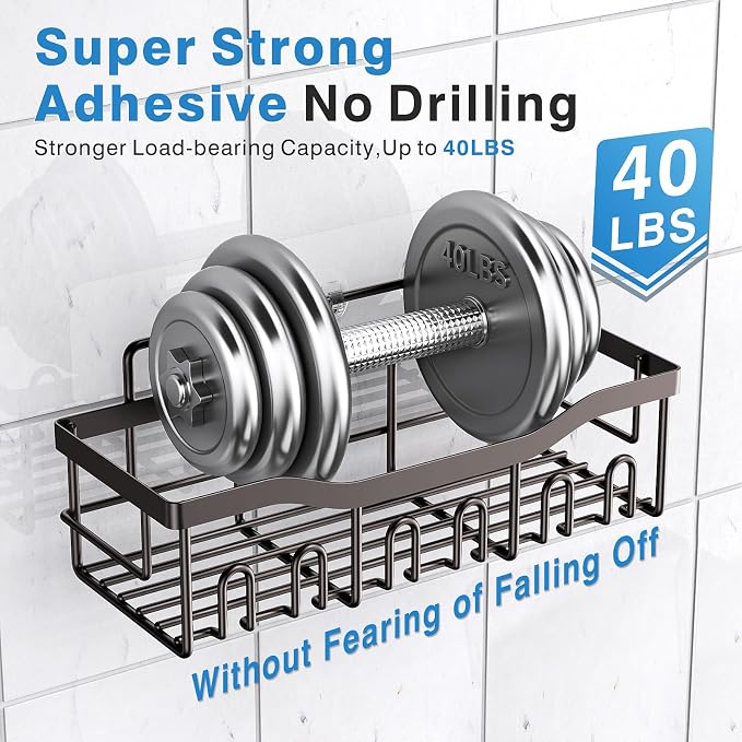 EUDELE Shower Caddy 2 Pack, Adhesive Organizer - Image 4