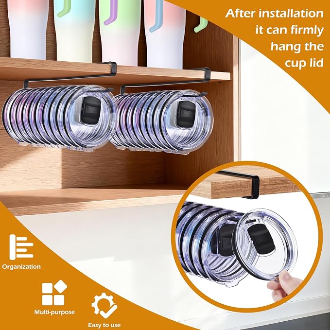 LWGFIO 2Pack Tumbler Lid Organizer, Kitchen Space-Saving Cup Holder, Organizers - Image 4