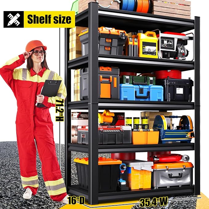 Set of 8 71"H Garage Shelving-2050LBS 5 Tier Storage Shelves, Adjustable Heavy - Image 3