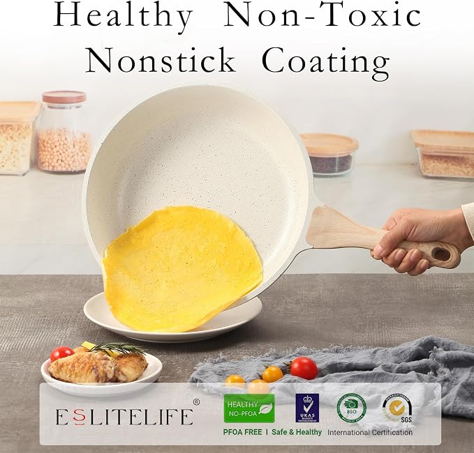 ESLITE LIFE Nonstick Ceramic Frying Pan Skillet - Image 3