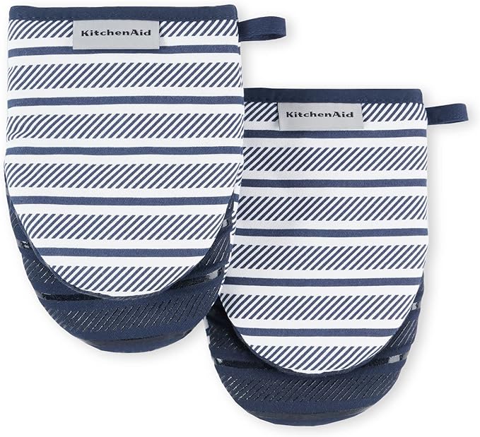KitchenAid Albany Mini Oven Mitt 2-Pack Set, Ink Blue by KitchenAid