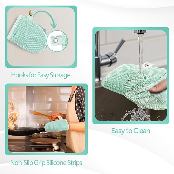 Casa Platino Heat Resistant Oven Mitts & Pot Holders, 4-Piece – Oven Mitt - Image 6