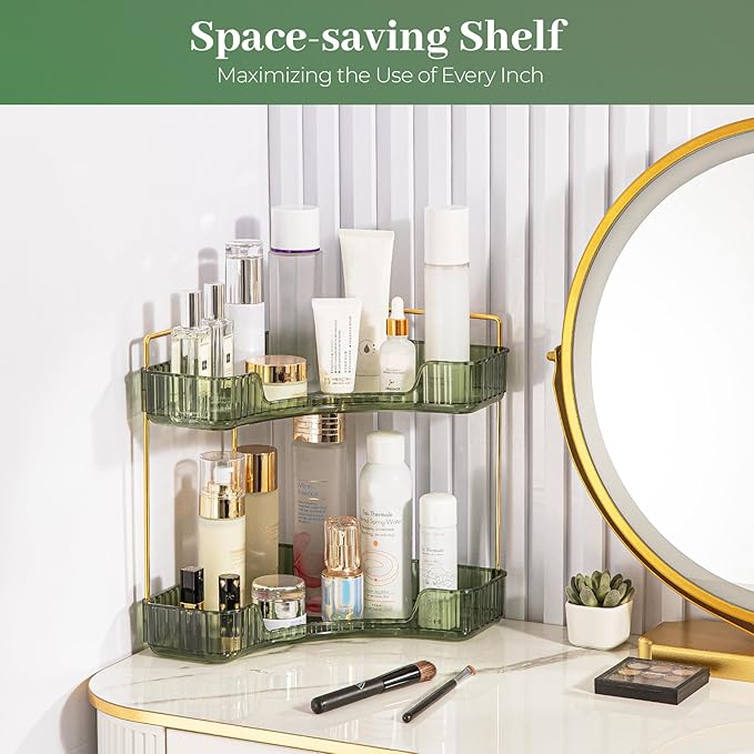 Aveniee Corner Bathroom Counter Organizer, Bathroom Countertop Shelf Makeup - Image 6
