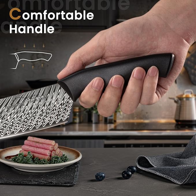 Knife Set, Amorston 15 Pieces Kitchen Knife Set - Image 8