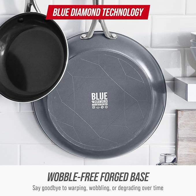 Blue Diamond 8" Nonstick Frying Pan Skillet, Ceramic Diamond Infused PFAS-Free - Image 6
