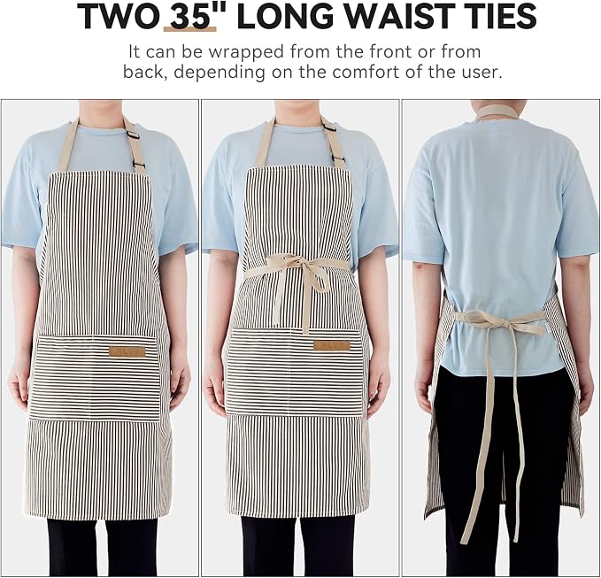 NLUS 2 Pack Cooking Aprons for Women - Image 4