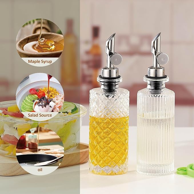 Glass Olive Oil Dispenser Bottle Small, 6.5 Oz/ 200 ml Coffee Simple Syrup - Image 6