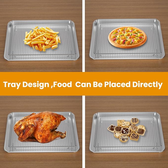 2Pcs Stainless Steel Oven Air Fryer Basket and Tray Replacement - Image 9
