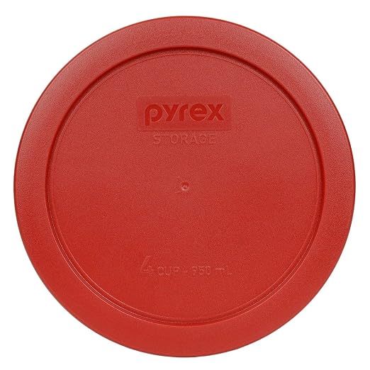 Pyrex 7201-PC 4 Cup Poppy Red Food Storage Replacement Lids - Image 3