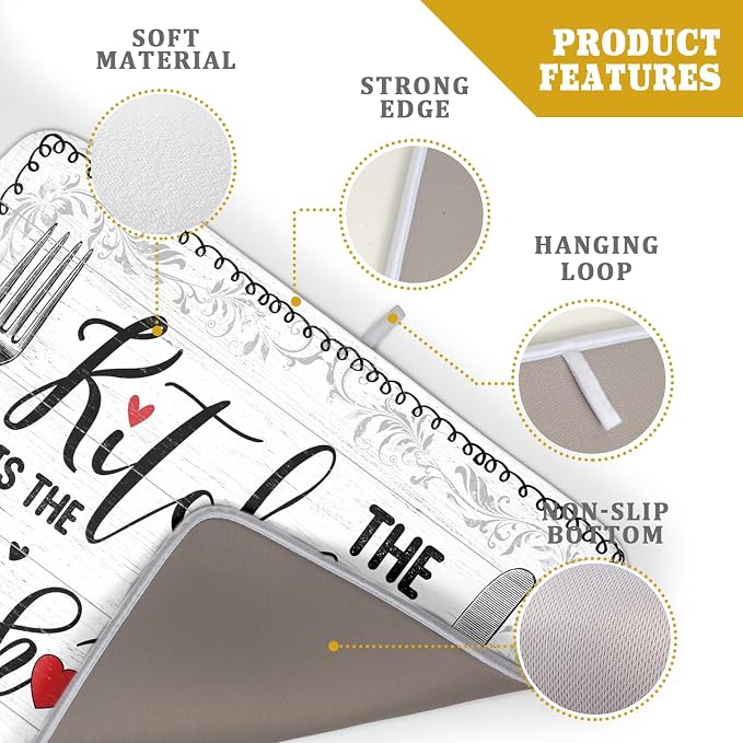 White Kitchen Dish Drying Mat 18x24 Inch Knife Fork Dish Drainer Rack Mats - Image 4