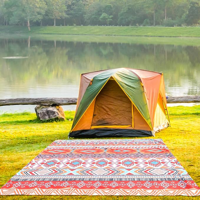 WIWIGO Beach Blanket Waterproof Sandproof Beach Mat 79" X 83"/10'x9'for 2-8 - Image 5