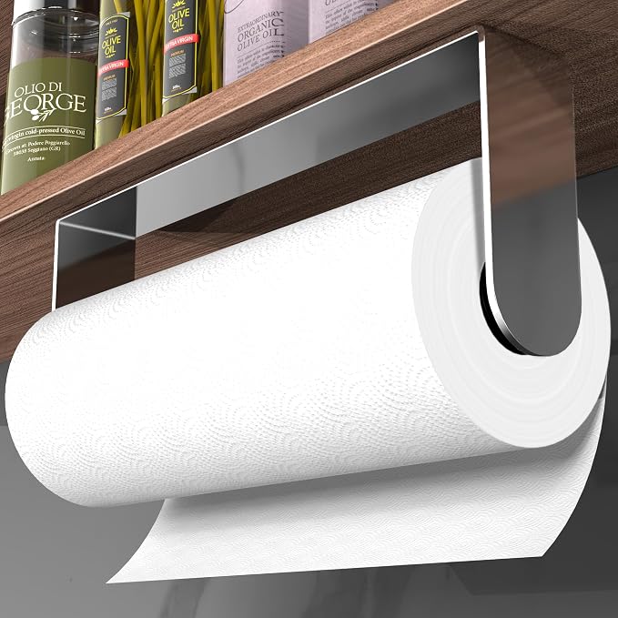 ZUNTO Adhesive Paper Towel Holder, Under Cabinet Paper Towel Rack by ZUNTO