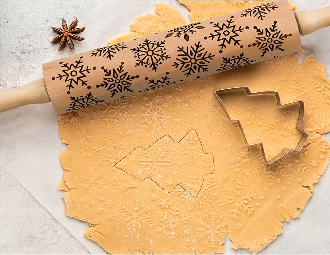 Mrs. Anderson’s Baking Embossing Rolling Pin, Snowflake Design, European - Image 4