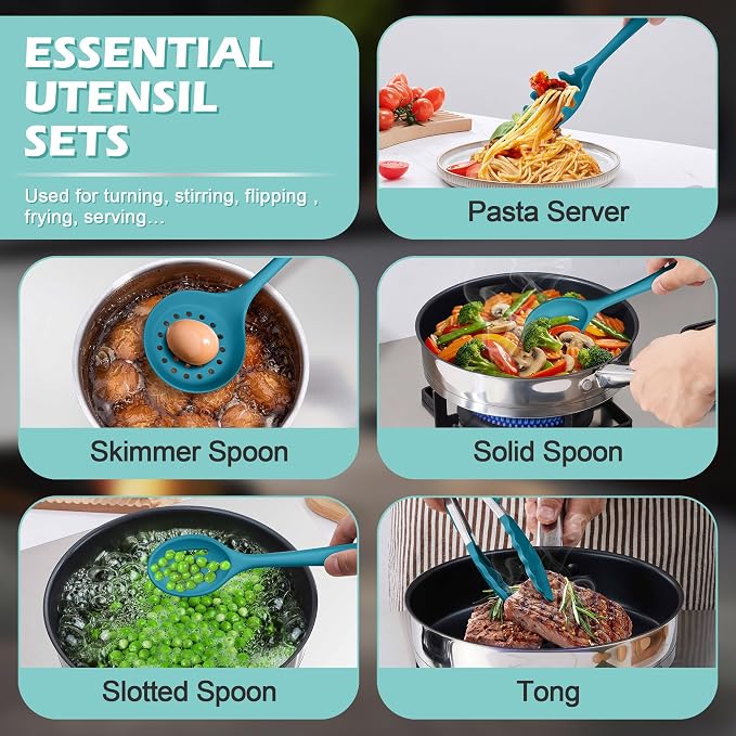 Homikit Silicone Cooking Utensils Set, 15-Piece Nonstick and Heat Resistant - Image 8