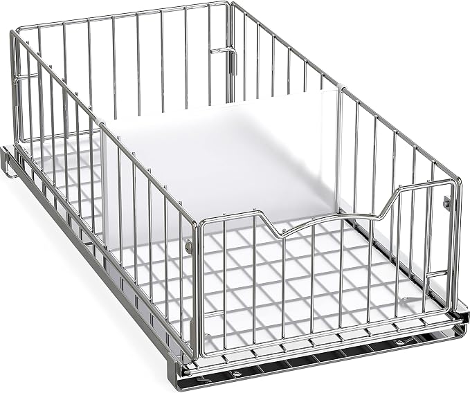 Simple Houseware Pull-Out Cabinet Sliding Basket Organizer, 17.2" D x 9.7" W x by SimpleHouseware