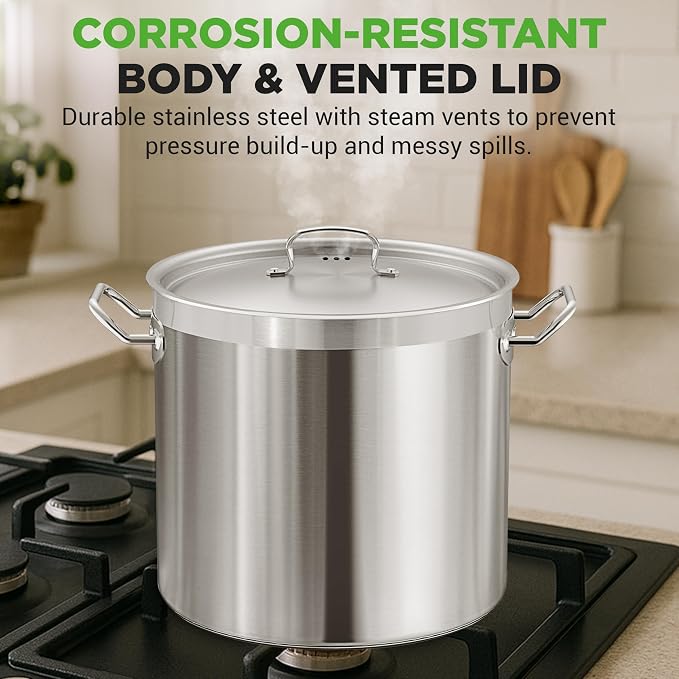 Nutrichef Stainless Steel Cookware Stockpot, 35 Quart Heavy Duty Induction Soup - Image 5