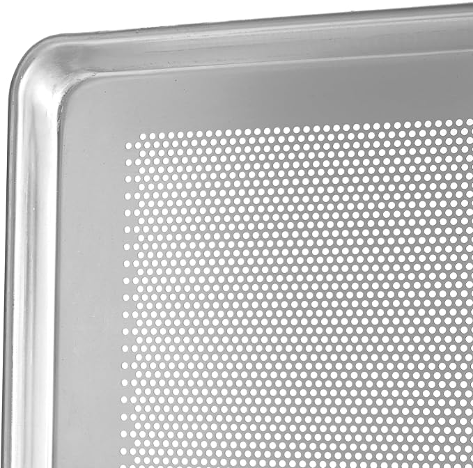 Winco 13” x 18” Perforated Aluminum Sheet Pan, Half Size - Image 2