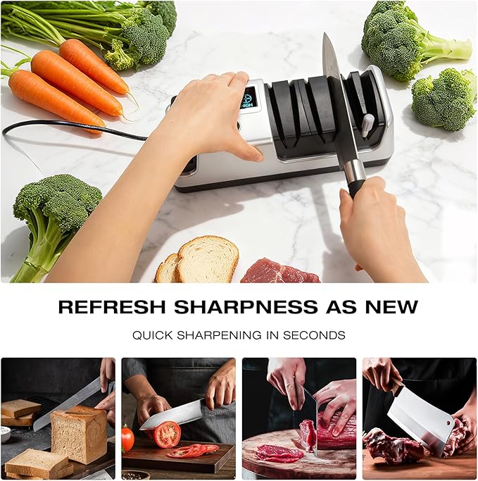 Silver Professional 3-Stage Electric Knife Sharpener - Image 2