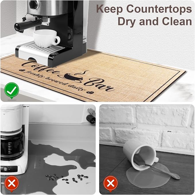 CooRug Absorbent Coffee Mat, Fashion Dish Drying Mat - Image 4