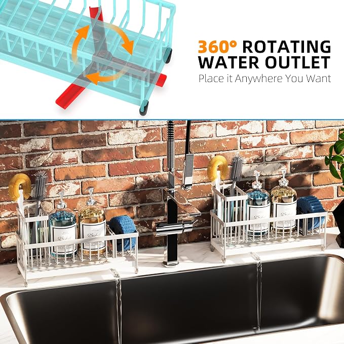 Moforoco Extra Large Kitchen Sink Caddy, Rustproof Sponge Holder - Image 6