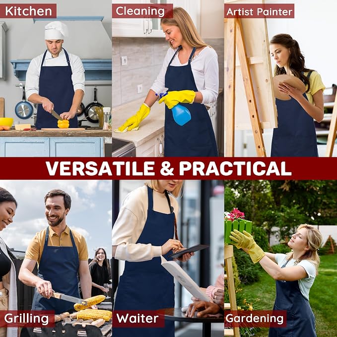 2 Pcs Plus Size Chef Apron, Unisex Professional Apron - Image 7