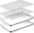 TeamFar Cookie Sheets with Cooling Racks, 17.6 x 13 x 1 Inch Stainless Steel by TeamFar