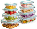 Liuruiyu Glass Food Storage Containers with Lids, 8 Pack Meal Prep