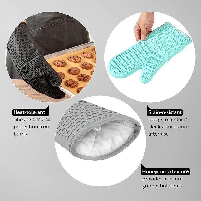 Restaurantware Comfy Grip 4.3 x 3.5 x 4.2 Inch Mini Oven Mitt Pot Holders 1 - Image 3