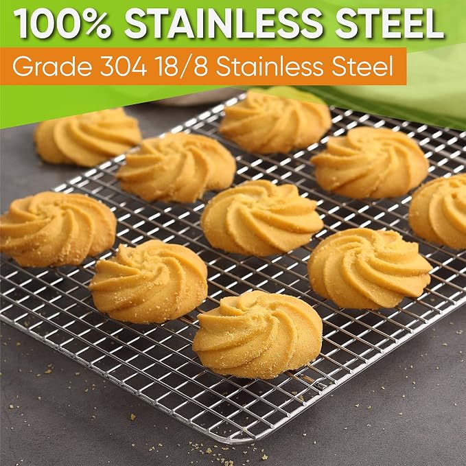 Spring Chef 8.5 x 12 Inch Stainless Steel Cooling Rack - Image 8