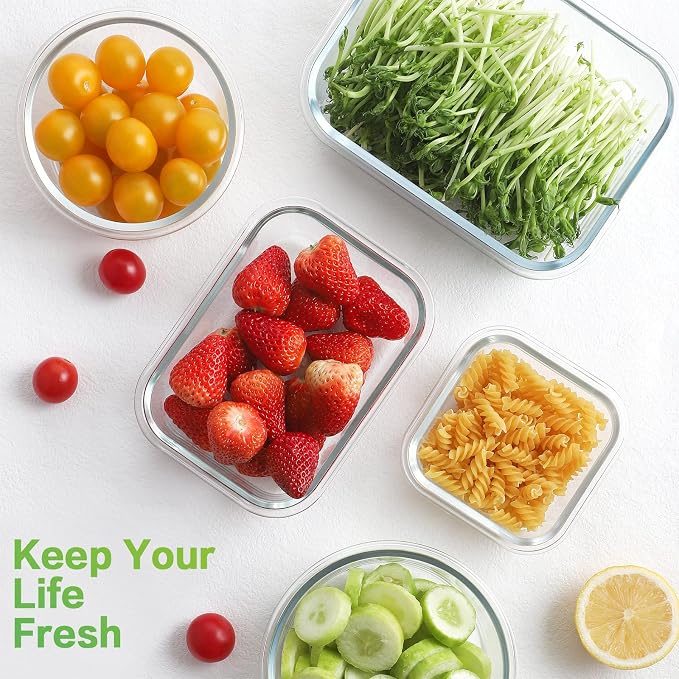 HOMBERKING 18 Piece Glass Food Storage Containers - Image 6
