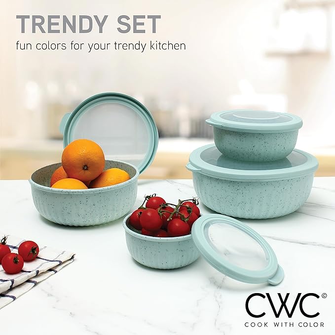 COOK WITH COLOR Prep Bowls with Lids- Wide and Deep Nesting Plastic Small - Image 2