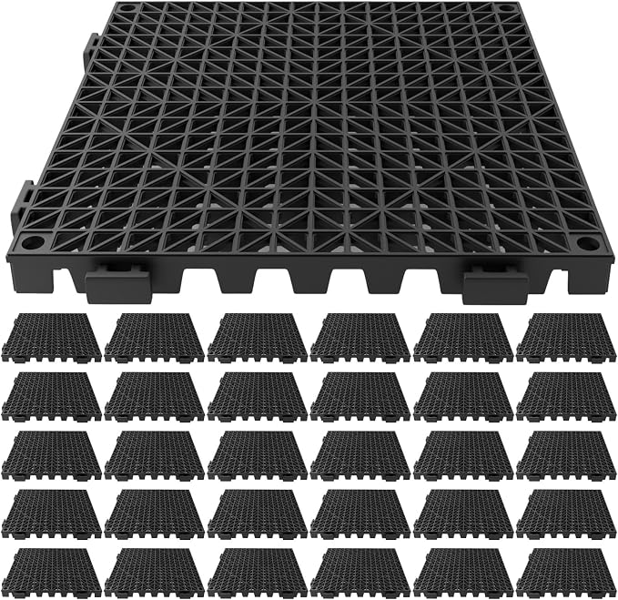 Tioncy 30 Pcs Bar Countertop Supplies Interlocking Mats 12 x 12 Inch Rubber by Tioncy