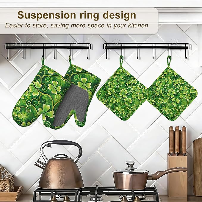 Oven Mitts and Pot Holders St. Patrick Day Silicone Kitchen Accessories Set of - Image 5