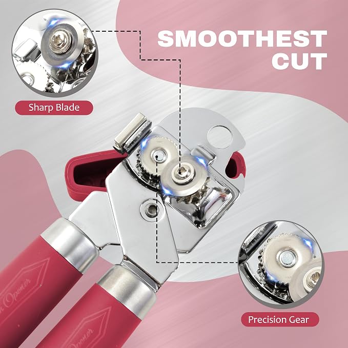 Manual Can Opener with Magnet, Heavy Duty Hand Can and Bottle Opener with - Image 3