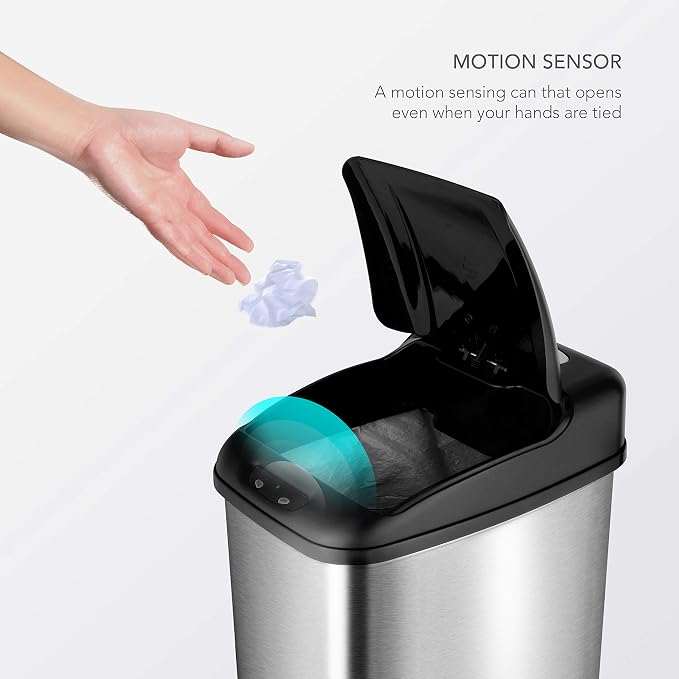 NINESTARS DZT-50-6 The Original Automatic Motion Sensor Trash Can, 13.2 Gal. / - Image 2