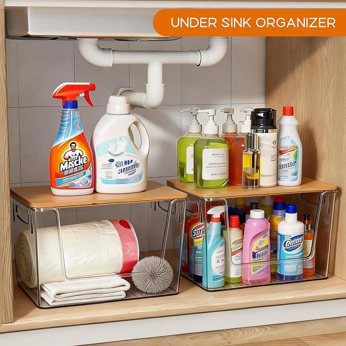 Pantry Organizers Storage, 2 Pack Large Clear Storage Bins - Image 6