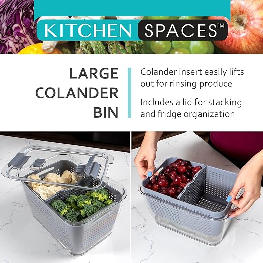 Kitchen Spaces Colander Stackable Food Storage Bin - Image 10