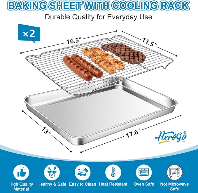 Herogo Stainless Steel Baking Pan Sheet - Image 2