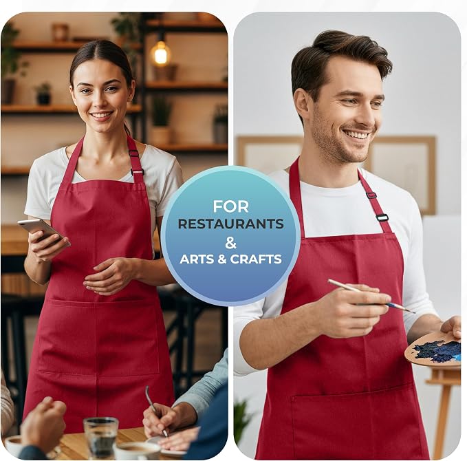Utopia Kitchen 4 Pack Bib Apron Adjustable - Image 6