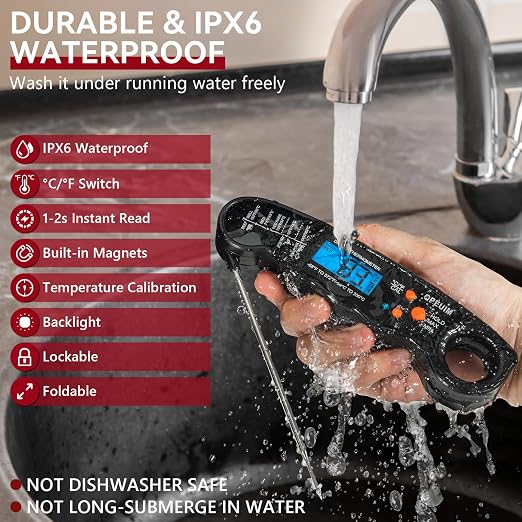 Meat Thermometer Digital, Instant Read Food Thermometer, Waterproof Food - Image 5