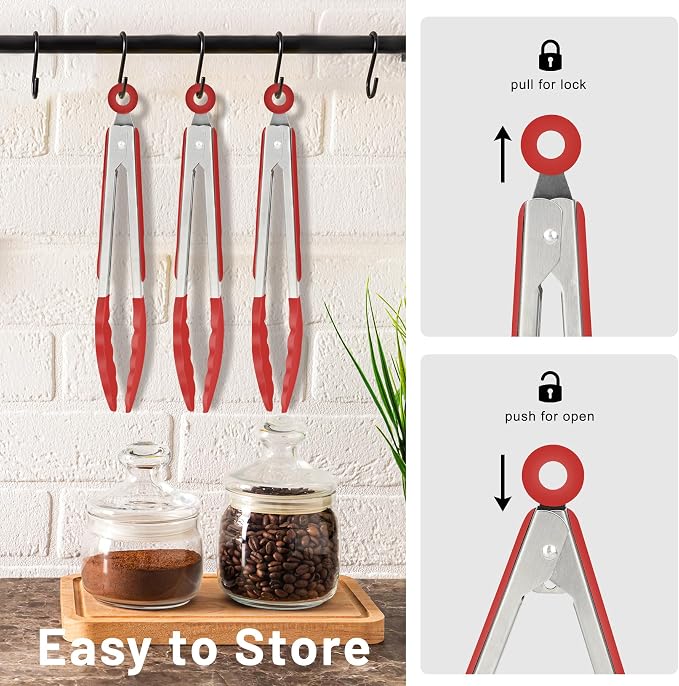 Hotec Mini Silicone Kitchen Tongs - Image 7